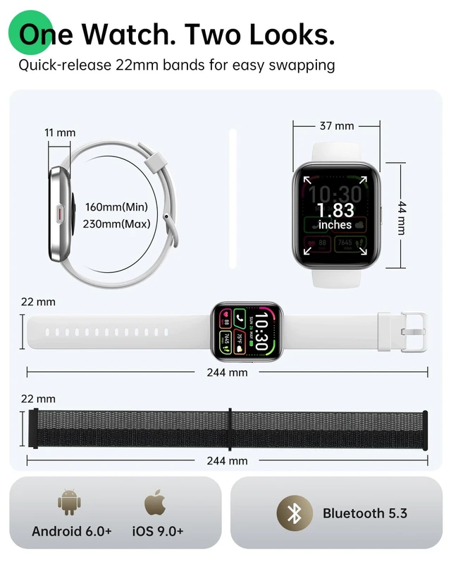 Alt view image 7 of 7 - Smart Watch for Android Phones & iPhones, Fitness Watches for Women Men 120+ Sport Modes Fitness Tracker with Heart Rate/Sleep Monitor, 3ATM Waterproof Waterproof Pedometer Watch, Activity Tracker