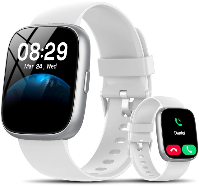 Main image of Smart Watch with Alexa Built-in, 1.83" HD Bluetooth Calling Fitness Tracker Fitness Watch with Heart Rate/Sleep Monitor, 120+ Sport Modes, DIY Dial, IP68 Waterproof Smartwatch for Android iOS, Ivory