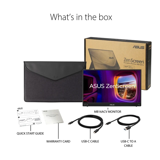 Alt view image 7 of 7 - ZenScreen 15.6 1080P Portable Monitor (MB16ACVR) - Full HD, IPS, Eye Care, Flicker Free, Blue Light Filter, Kickstand, USB-C Power Delivery, for Laptop, PC, Phone, Console