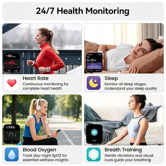 Alt view image 5 of 7 - Smart Watch with Alexa Built-in, 1.83" HD Bluetooth Calling Fitness Tracker Fitness Watch with Heart Rate/Sleep Monitor, 120+ Sport Modes, DIY Dial, IP68 Waterproof Smartwatch for Android iOS, Ivory