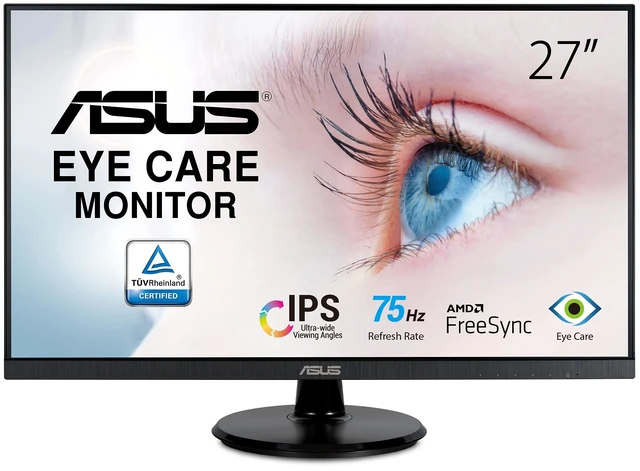 Main image of VA27DQ 27 Inch 1080P Computer Monitor, HDMI, DisplayPort, VGA, Speaker IPS, Full HD, Adaptive-sync/FreeSync, Eye Care, Low Blue Light, Flicker Free, VESA Wall Mount, Frameless, Tilt Adjustable