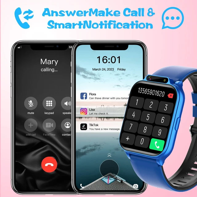Alt view image 4 of 7 - 1.85" Kids Watch, AI(Translation/Q&A/Watch Face/Image Recognition)Smartwatches with Heart Rate,Sleep Monitor,Video Music Pedometer,NO APP/Phone, Gifts for 3-12 Years old Boys Girls(Built-in AI, Blue)