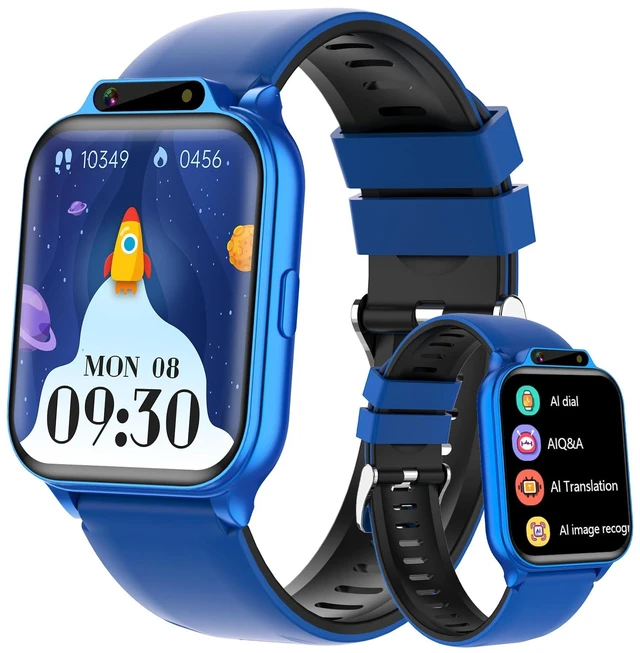 Main image of 1.85" Kids Watch, AI(Translation/Q&A/Watch Face/Image Recognition)Smartwatches with Heart Rate,Sleep Monitor,Video Music Pedometer,NO APP/Phone, Gifts for 3-12 Years old Boys Girls(Built-in AI, Blue)