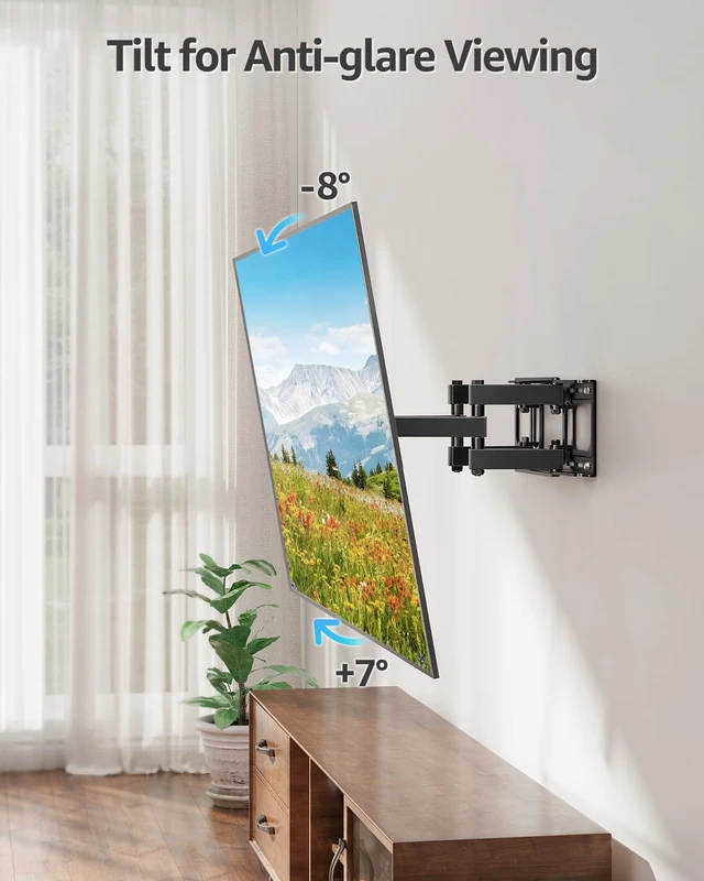 Alt view image 4 of 7 - TV Wall Mount for Most 42-82 inch Flat Screen/LED/4K TVs, Full Motion TV Mount with Swivel and Tilt Articulating Dual Arms, Wall Mount Bracket up to 16 Stud, Max VESA 600X400mm, up to 110lbs
