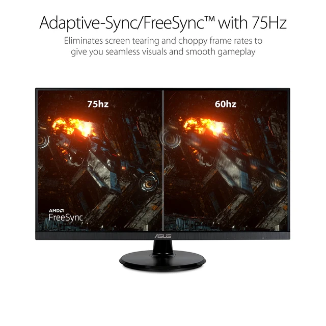 Alt view image 2 of 6 - VA27DQ 27 Inch 1080P Computer Monitor, HDMI, DisplayPort, VGA, Speaker IPS, Full HD, Adaptive-sync/FreeSync, Eye Care, Low Blue Light, Flicker Free, VESA Wall Mount, Frameless, Tilt Adjustable