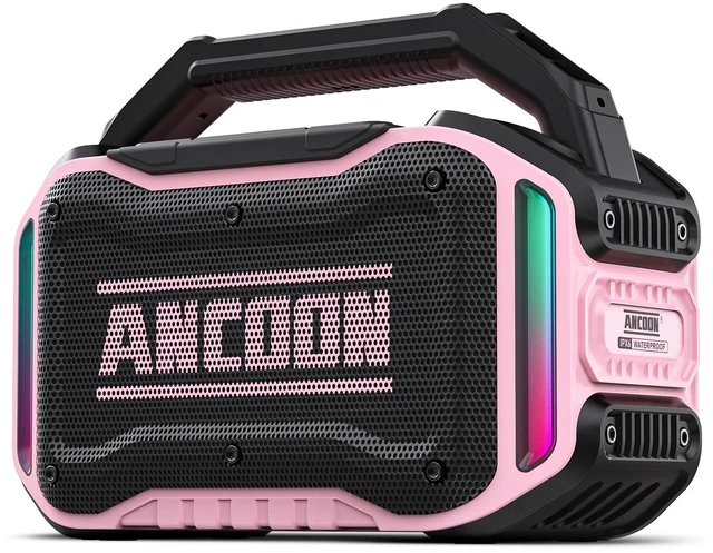 Main image of Speakers Bluetooth Wireless: 80W(Peak) Loud Speaker with Bass, 20H Playtime, IPX6 Waterproof, Large Jobsite Speakers for Work, Outdoor, Workshop, Garage, Portable Speaker with TWS (Pink)