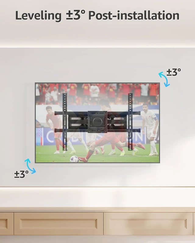 Alt view image 7 of 7 - TV Wall Mount for Most 42-82 inch Flat Screen/LED/4K TVs, Full Motion TV Mount with Swivel and Tilt Articulating Dual Arms, Wall Mount Bracket up to 16 Stud, Max VESA 600X400mm, up to 110lbs