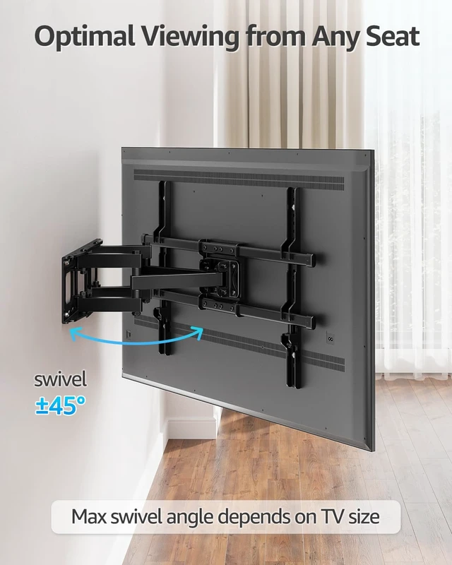 Alt view image 6 of 7 - TV Wall Mount for Most 42-82 inch Flat Screen/LED/4K TVs, Full Motion TV Mount with Swivel and Tilt Articulating Dual Arms, Wall Mount Bracket up to 16 Stud, Max VESA 600X400mm, up to 110lbs