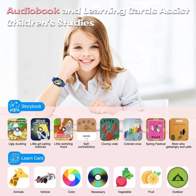 Alt view image 5 of 7 - 1.85" Kids Watch, AI(Translation/Q&A/Watch Face/Image Recognition)Smartwatches with Heart Rate,Sleep Monitor,Video Music Pedometer,NO APP/Phone, Gifts for 3-12 Years old Boys Girls(Built-in AI, Blue)