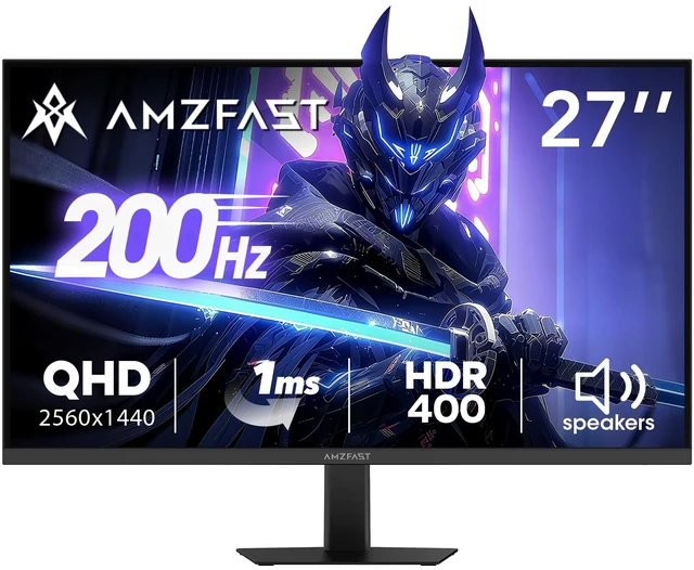 Main image of 27 Inch Gaming Monitor 200Hz WQHD (2560 x 1440) Fast IPS,AMZG27F5Q Built-in Speakers, 1ms G-SYNC Compatible, HDR400, 132% sRGB, 96% DCI-P3, VESA 100x100, HDMI 2.0 x 2 & DP 1.4 x 2