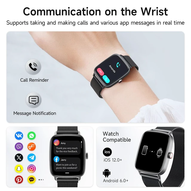 Alt view image 2 of 7 - Smart Watch for Women, 1.85" HD Smartwatch Answer/Make Calls