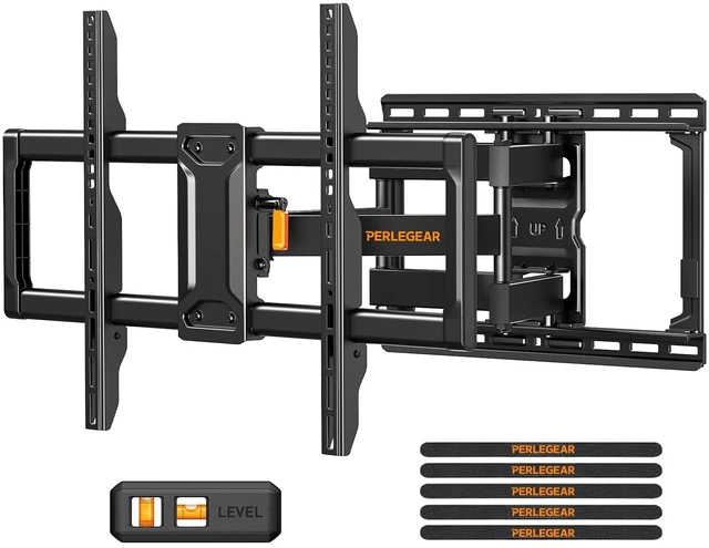Main image of Full Motion TV Wall Mount for 4286 inch TVs up to 132 lbs 30% thicker heavy-duty articulating arm, tool-free tilt, swivel, extend, level, fits 16" studs, max VESA 600x400mm, UL listed