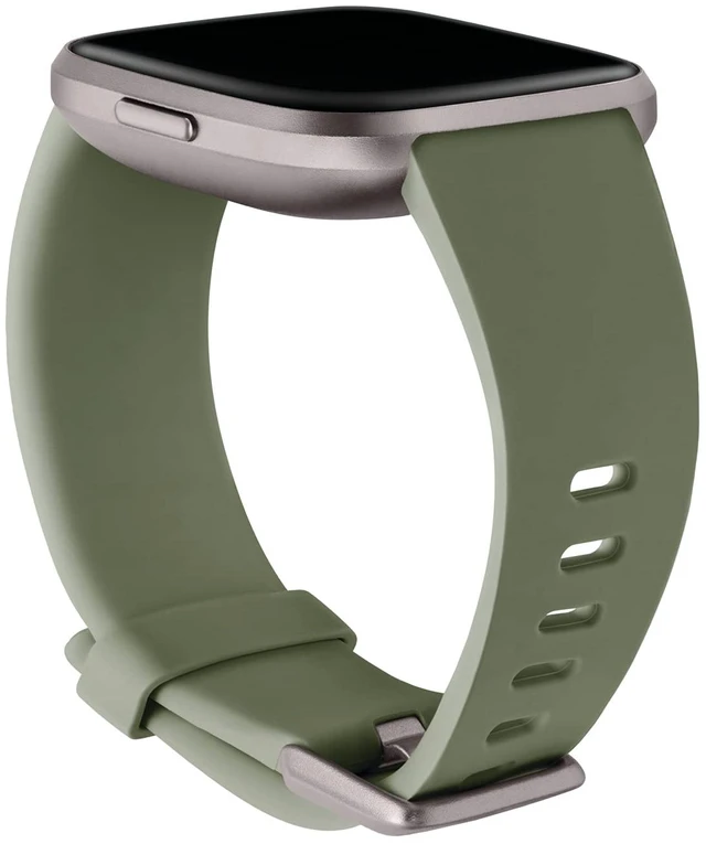 Alt view image 3 of 7 - Versa 2 Special Edition Health and Fitness Smartwatch with Heart Rate, Music, Alexa Built-In, Sleep and Swim Tracking, Smoke Woven/Mist Grey, One Size (S and L Bands Included)