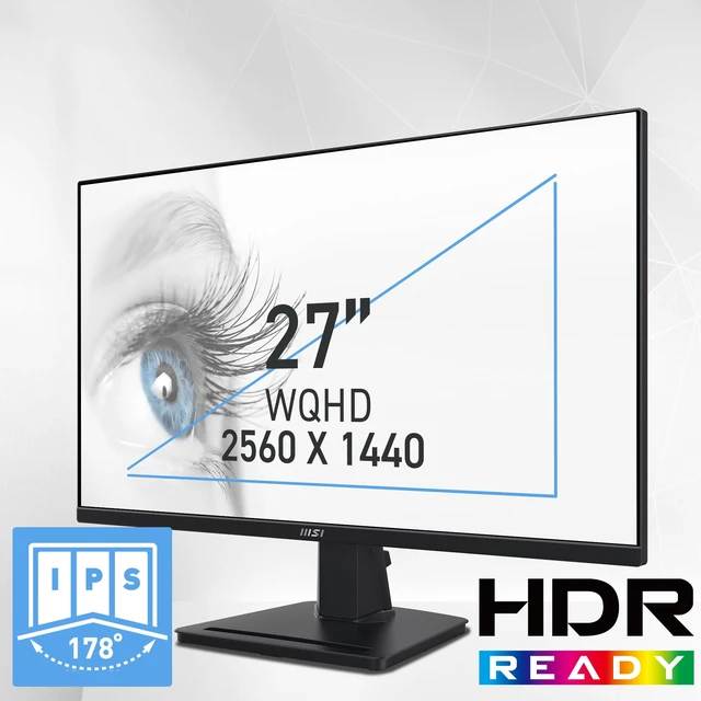 Alt view image 2 of 7 - PRO MP275Q 27 Inch WQHD Office Monitor - 2560 x 1440 IPS Panel, 100 Hz, Eye-Friendly Screen, Built-in Speakers, Tilt-Adjustable - HDMI 2.0b, DP (1.2a)