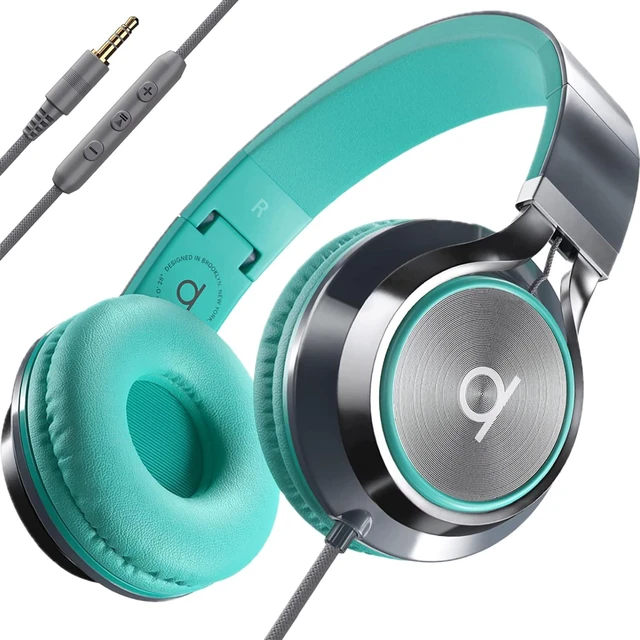 Main image of Wired Headphones for Classroom & School with Microphone & Volume Control - Adults, Teens & Kids Headphones with Cord, Corded Head Phones Wire for Laptop, Computer, Chromebook & Tablet 3.5mm Aux