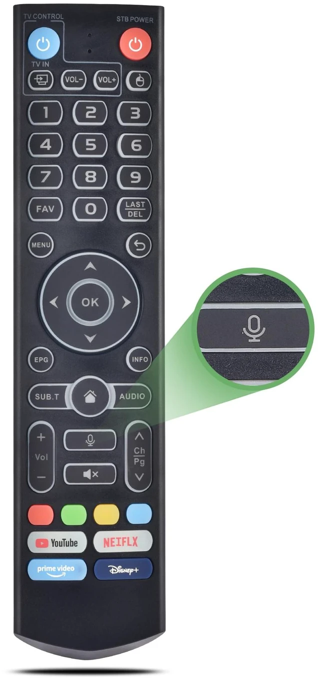 Main image of Replacement Intelligent Voice Backlit Remote for vSeeBox V5 Pro/V3 Plus/Pro Compatible with V6 Plus/ V5 Pro / V3 Plus/V3/ V2 /V1 Max/Elite/Max/OctaStream Latest Technology Android TV Box
