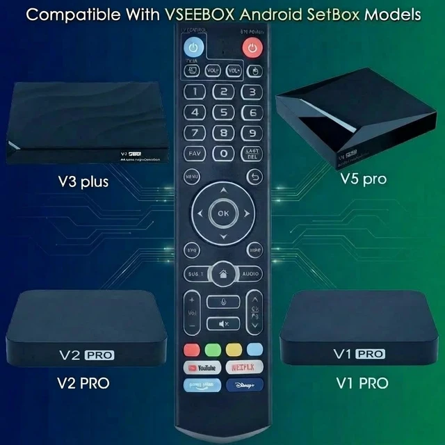Alt view image 2 of 7 - Replacement Intelligent Voice Backlit Remote for vSeeBox V5 Pro/V3 Plus/Pro Compatible with V6 Plus/ V5 Pro / V3 Plus/V3/ V2 /V1 Max/Elite/Max/OctaStream Latest Technology Android TV Box