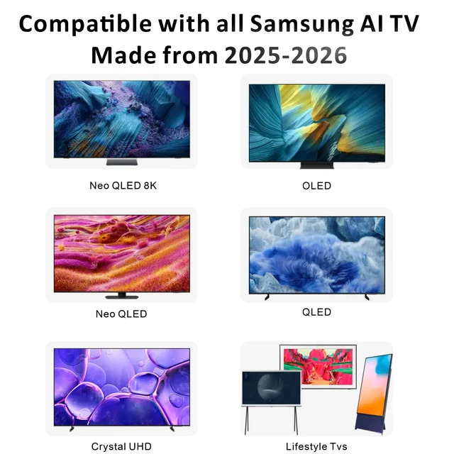 Alt view image 2 of 7 - Replacement Solarcell Remote for Samsung Smart TV Remote w/AI YouTube Rechargeable, Solar Powered, Self-Charging, Voice Control, Bluetooth, 2026-2020, VG-TM2560EN, TM2360
