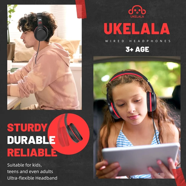 Alt view image 4 of 7 - U2 5Pcs Wired Headphones for Kids for School Boys Girls w/ 3.5mm Foldable Lightweight Corded Head Phones On-Ear Compatible with Chromebooks Laptop Phones for Youth Purple Green Pink Blue Red