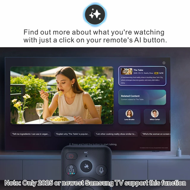 Alt view image 5 of 7 - Replacement Solarcell Remote for Samsung Smart TV Remote w/AI YouTube Rechargeable, Solar Powered, Self-Charging, Voice Control, Bluetooth, 2026-2020, VG-TM2560EN, TM2360