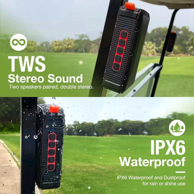 Alt view image 5 of 7 - 2Pcs Pro Portable Magnetic Bluetooth Golf Speaker Wireless Waterproof IPX6/Shockproof - 3rd Generation Magnetic Golf Speakers for Golf Cart 24 Hour Playtime (2Pcs with TWS & SD Card Function)