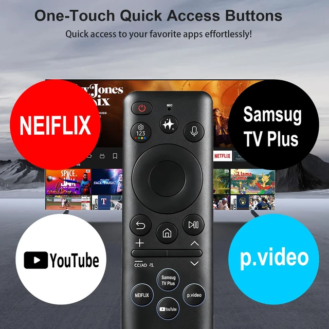 Alt view image 5 of 7 - for Samsung-Smart-TV-Remote-Replacement, BN59-01480A, Solar & Type-C Rechargeable, Voice & AI Control, Compatible with 2025-2026 Samsung Smart TVs