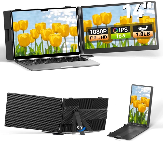 Main image of Laptop Screen Extender 14", FHD 1080P Portable Monitor for Laptop, Light Monitor Extender Plug&Play, IPS Display Computer Monitor for Laptop 13-17 (Screen Length: 11.81"-16.14") for Travel Work