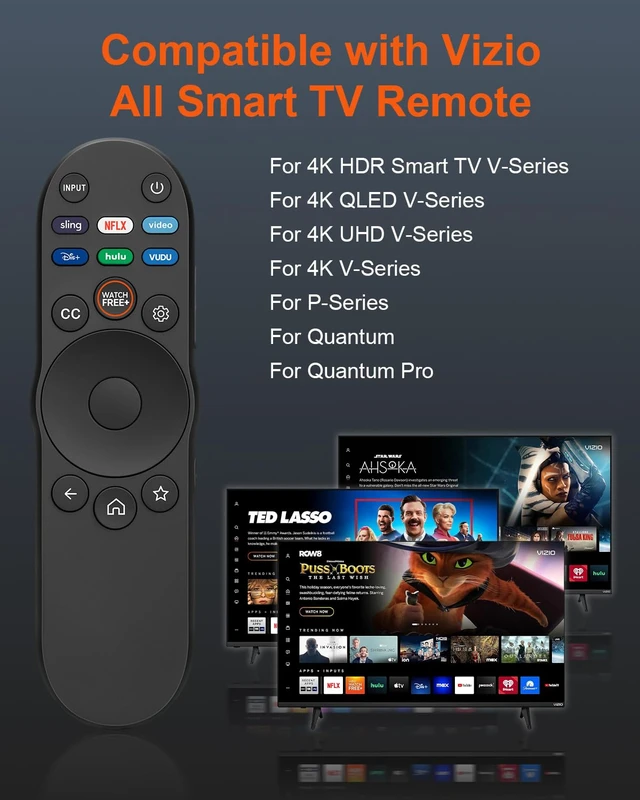 Alt view image 2 of 7 - Pack of 2 Universal Remote Control for Vizio Smart TV XRT270 XRT260 XRT140 XRT136 XRT122 D/E/PX/P/M/V/S Series OLED FHD 4K QLED UHD Smart-Cast Quantum Pro TV Remotes Replacement