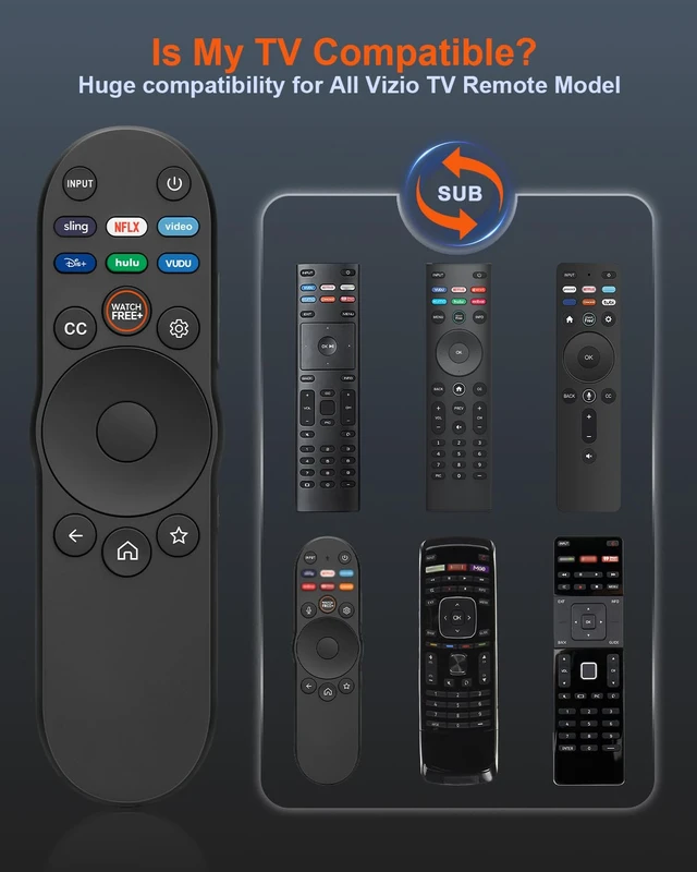 Alt view image 3 of 7 - Pack of 2 Universal Remote Control for Vizio Smart TV XRT270 XRT260 XRT140 XRT136 XRT122 D/E/PX/P/M/V/S Series OLED FHD 4K QLED UHD Smart-Cast Quantum Pro TV Remotes Replacement