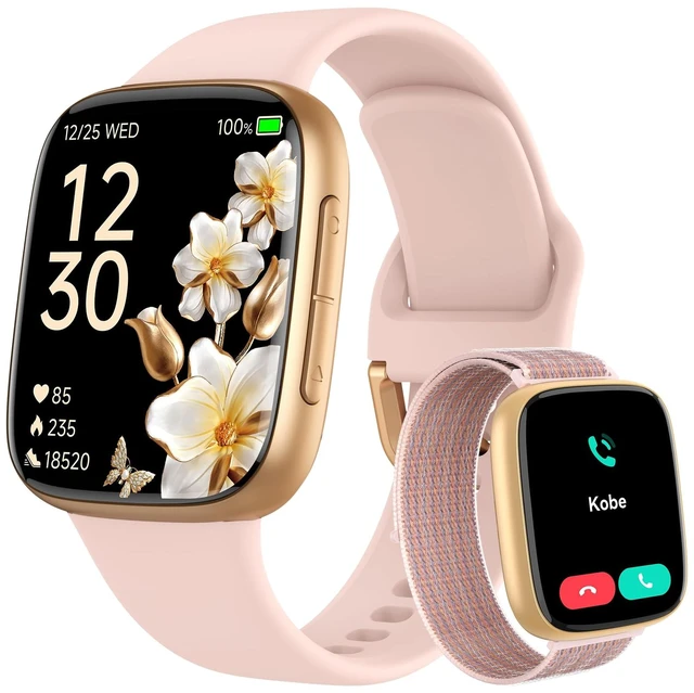 Main image of Smart Watch for Women(Make/Answer Call), 1.85" Ultra-HD Display Fitness Tracker with Heart Rate/Sleep/SpO Monitor, 110+ Sports Modes, 3ATM Waterproof Smartwatch for Android/iPhone, 2 Bands