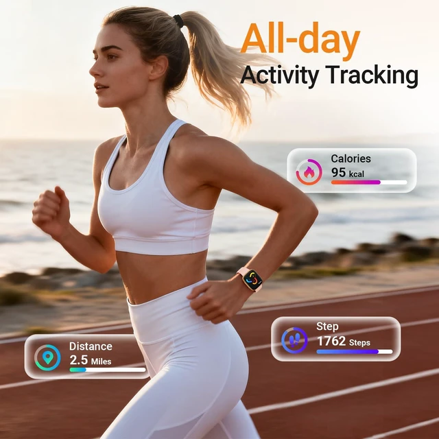 Alt view image 5 of 7 - Smart Watch for Women(Make/Answer Call), 1.85" Ultra-HD Display Fitness Tracker with Heart Rate/Sleep/SpO Monitor, 110+ Sports Modes, 3ATM Waterproof Smartwatch for Android/iPhone, 2 Bands