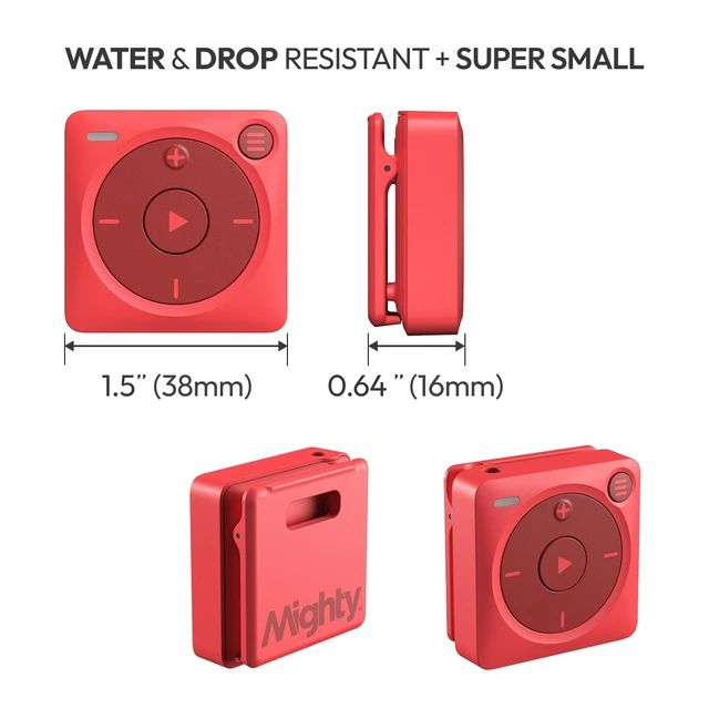Alt view image 3 of 6 - 3 Music Player Portable Screen-Free Offline Music for Kids & Fitness, Bluetooth & Wired Headphones, Stores 1000+ Songs, No Phone or WiFi Needed for Playback - Red