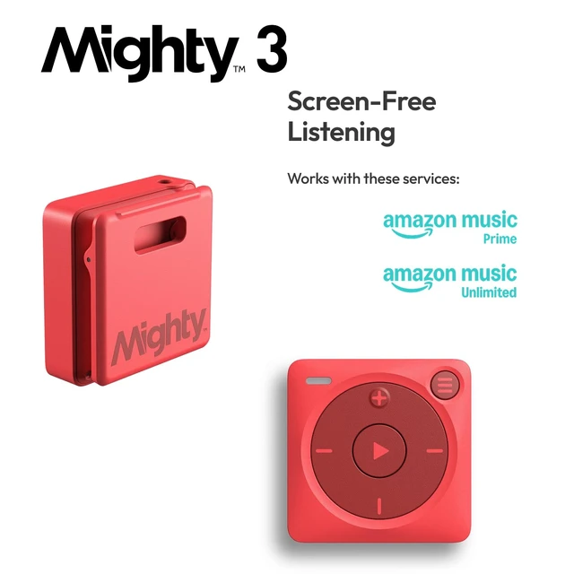 Alt view image 2 of 6 - 3 Music Player Portable Screen-Free Offline Music for Kids & Fitness, Bluetooth & Wired Headphones, Stores 1000+ Songs, No Phone or WiFi Needed for Playback - Red
