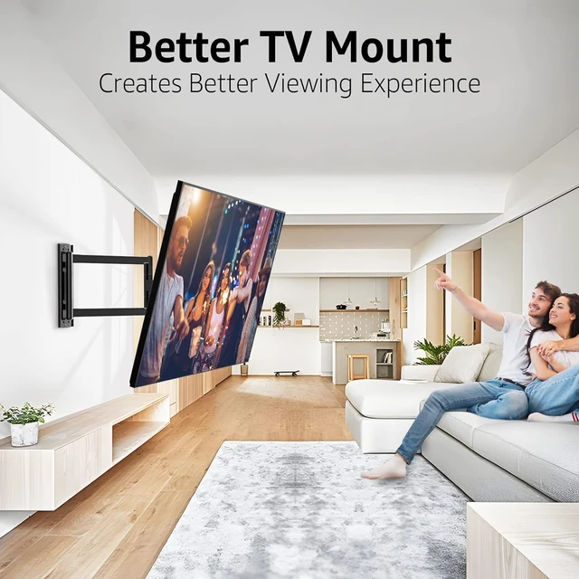 Alt view image 7 of 7 - Corner TV Wall Mount for Most 26-65 Inch TVs, Long Arm TV Mount with 30 Inch Extension Arm, Smooth Swivel Tilt Single Stud Full Motion Bracket Max VESA 400x400mm, 77 lbs Heavy Duty, MU0057
