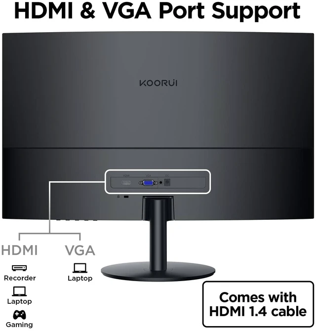 Alt view image 6 of 7 - 27 Inch Curved Computer Monitor, FHD 144Hz VA 1500R Office Monitor 99% sRGB, Eye Care TÜV Rheinland Certified, HDMI/VGA, Tilt Adjustable, Bedroom Setup, Study and Home Office