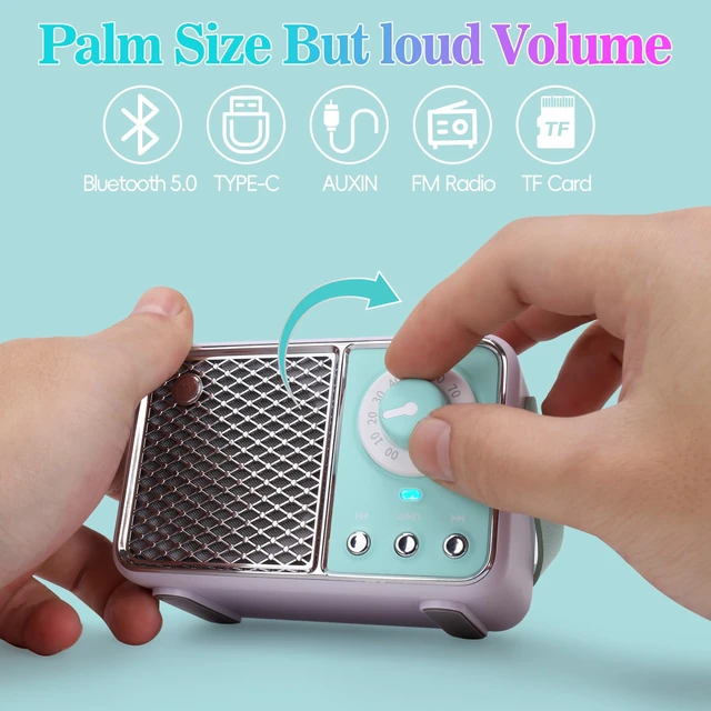 Alt view image 2 of 7 - Retro Bluetooth Speaker,Vintage Decor,Wireless Cyan Green