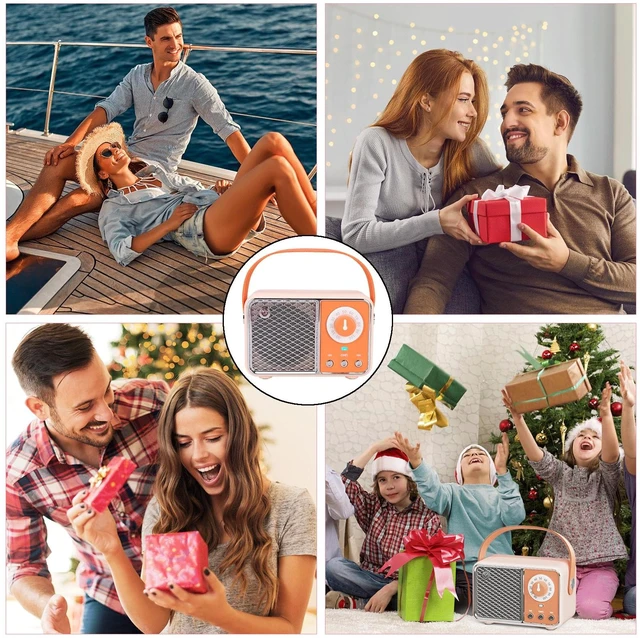 Alt view image 3 of 7 - Orange Retro Bluetooth Speaker,Vintage Decor,Small Wireless Gift