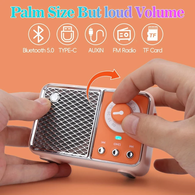 Alt view image 4 of 7 - Orange Retro Bluetooth Speaker,Vintage Decor,Small Wireless Gift