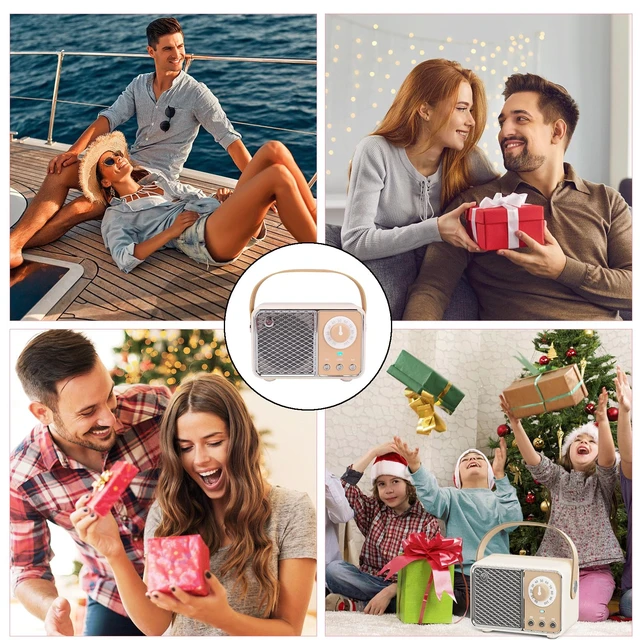 Alt view image 2 of 7 - Retro Bluetooth Speaker,Vintage Decor,Wireless Beige Gift Old Fashion Cute Style for Kitchen Desk Bedroom Office Party Outdoor Kawaii Accessories