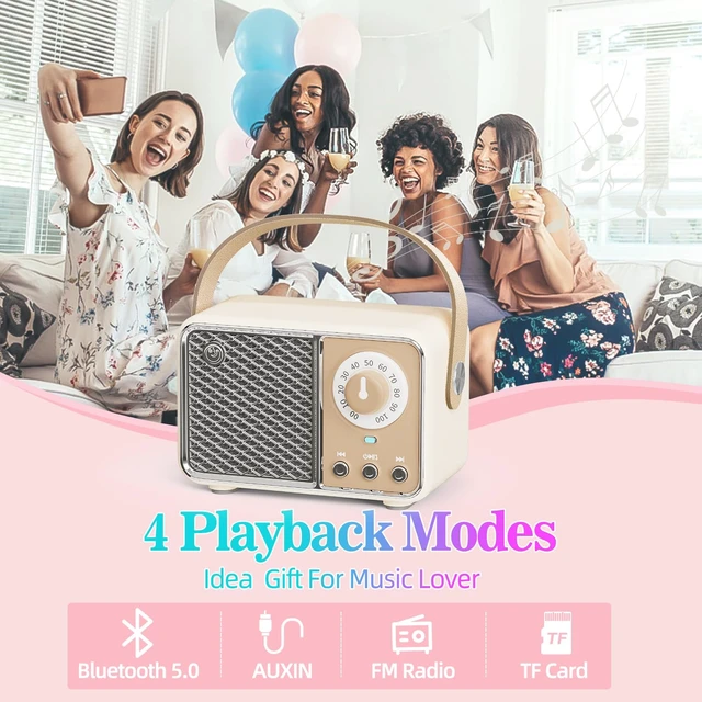 Alt view image 4 of 7 - Retro Bluetooth Speaker,Vintage Decor,Wireless Beige Gift Old Fashion Cute Style for Kitchen Desk Bedroom Office Party Outdoor Kawaii Accessories