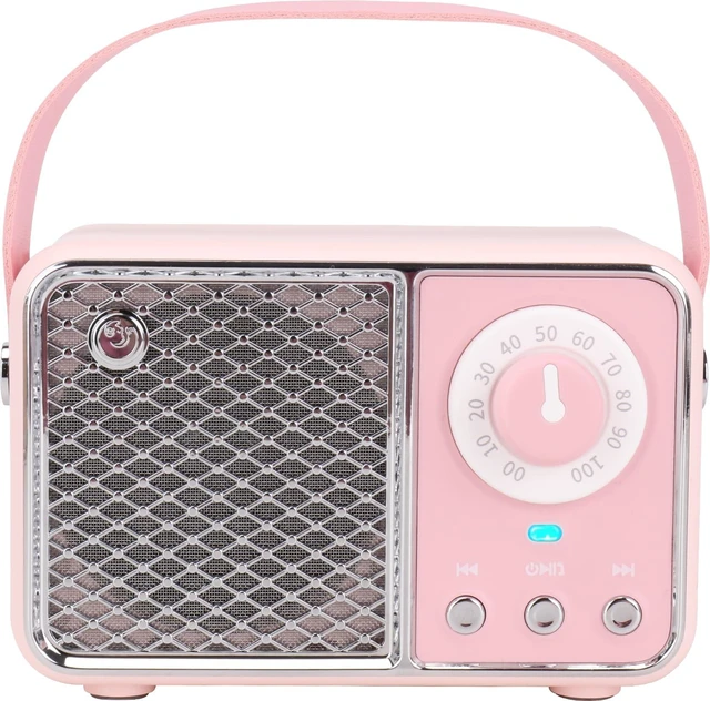 Main image of Kawaii Room Decor, Retro Bluetooth Speaker,Pink Vintage Gift for Women Teenage Girl Old Fashion Style for Kitchen Desk Bedroom Office Party Outdoor Vintage Accessories