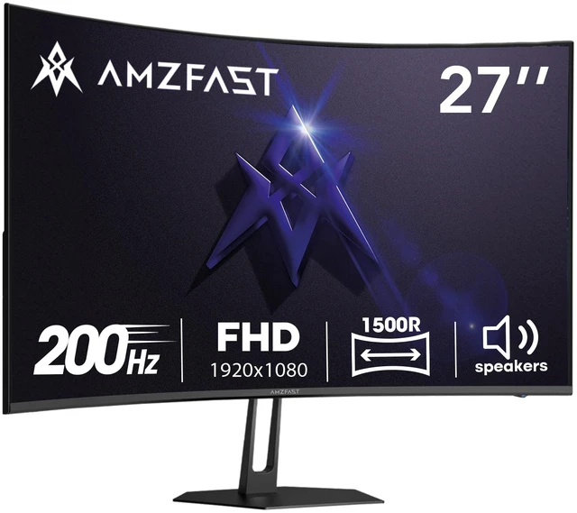 Main image of 27 inch 200Hz Curved Gaming Monitor, FHD 1080p with Built-in Speakers, FreeSync, MPRT 1ms, 130% sRGB, 3000:1, 1500R, VESA Mount, HDMI 2.0&DP 1.4, Exchange, AMZG27C1