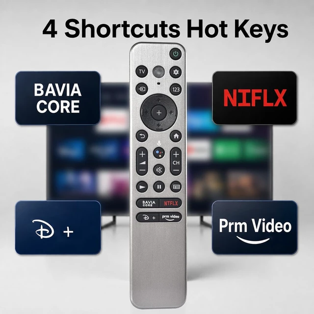 Alt view image 4 of 7 - Replacement for Sony Voice Remote Control,for All 2019-2026 Sony Bravia TV for Sony Bravia Google 4K OLED Smart TV Control with Voice,with Bravia Core,NTFLX,Disny+,PRM Video Buttons
