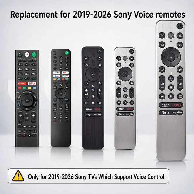 Alt view image 3 of 7 - Replacement for Sony Voice Remote Control,for All 2019-2026 Sony Bravia TV for Sony Bravia Google 4K OLED Smart TV Control with Voice,with Bravia Core,NTFLX,Disny+,PRM Video Buttons