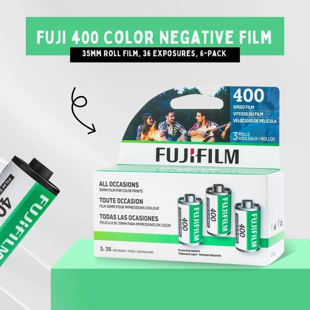 Alt view image 2 of 7 - 400 Color Negative Film (35mm Roll Film, 36 Exposures, 6-Rolls, 2-Pack) + BluebirdSales Microfiber Cleaning Cloth