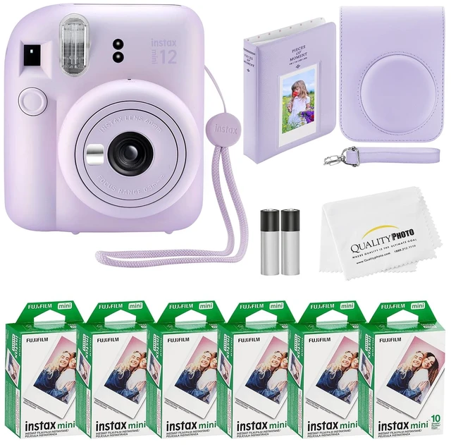 Main image of Instax Mini 12 Instant Camera + 60 Photo Prints + Accessories, Lilac Purple