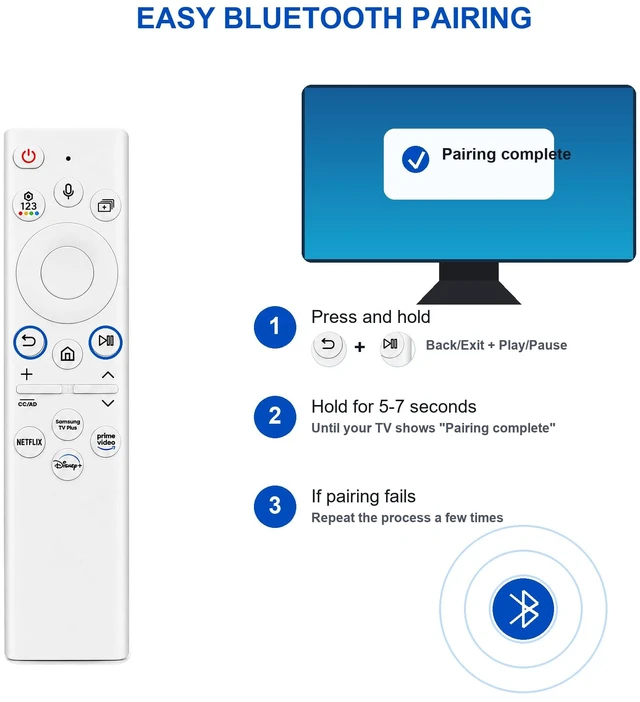 Alt view image 4 of 7 - for Samsung Frame TV Remote, Compatible with Samsung Smart TV 2018-2026,Solar Chargeble Voice Remote Control, USB-C Fast Charging, Bluetooth Pairing