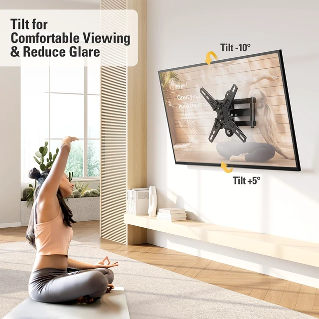 Alt view image 4 of 7 - UL Listed TV Mount Swivel and Tilt for Most 13-42 Inch TVs Full Motion TV Wall Mount Bracket with Articulating Arm, Max VESA 200x200mm, Holds up to 50 lbs, MD2465