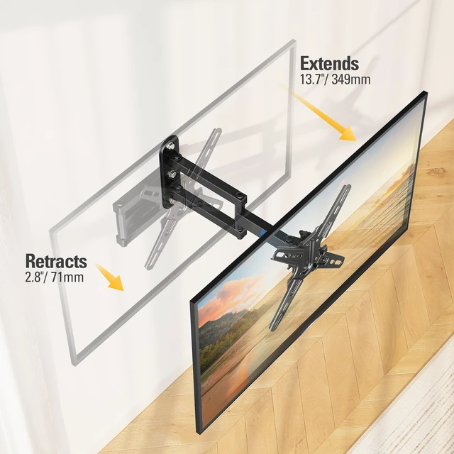 Alt view image 3 of 7 - UL Listed TV Mount Swivel and Tilt for Most 13-42 Inch TVs Full Motion TV Wall Mount Bracket with Articulating Arm, Max VESA 200x200mm, Holds up to 50 lbs, MD2465