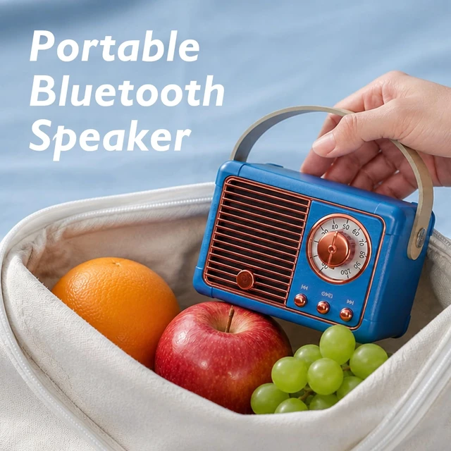 Alt view image 6 of 7 - Retro Bluetooth Speaker,Vintage Decor,Mini Gift for Women Girl Teens Wireless Bluetooth Speaker Cute Old Fashion Style for Kitchen Desk Bedroom Office Party Outdoor Kawaii Accessories